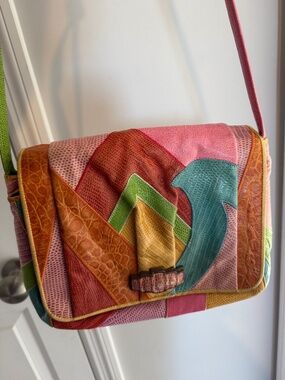 Vintage Sharif Patchwork Leather Shoulder Bag